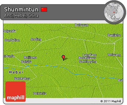 Physical Panoramic Map of Shunmintun