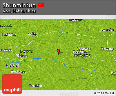 Physical Panoramic Map of Shunmintun