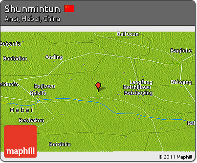 Physical Panoramic Map of Shunmintun