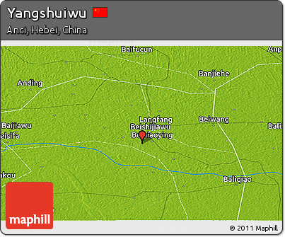 Physical Panoramic Map of Yangshuiwu
