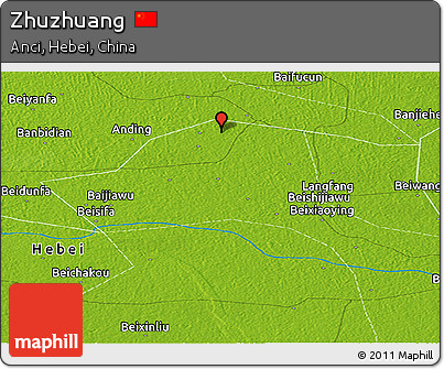Physical Panoramic Map of Zhuzhuang