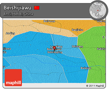 Political Panoramic Map of Beishijiawu