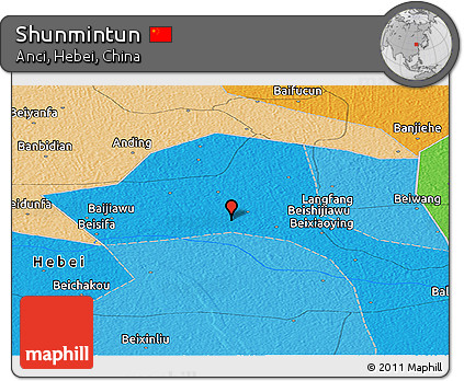 Political Panoramic Map of Shunmintun