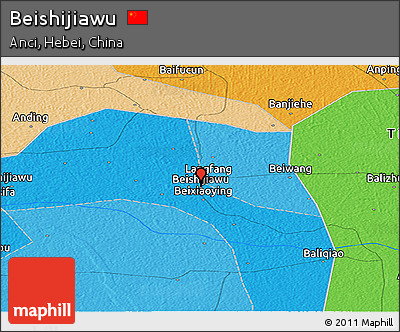 Political Panoramic Map of Beishijiawu