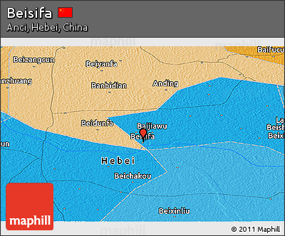 Political Panoramic Map of Beisifa