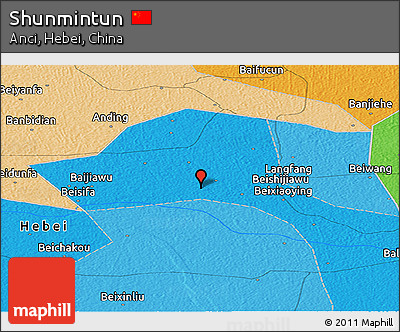 Political Panoramic Map of Shunmintun