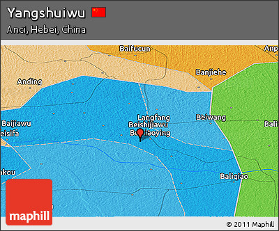 Political Panoramic Map of Yangshuiwu