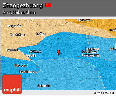 Political Panoramic Map of Zhaogezhuang