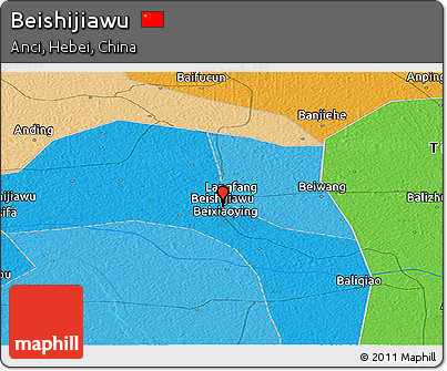 Political Panoramic Map of Beishijiawu