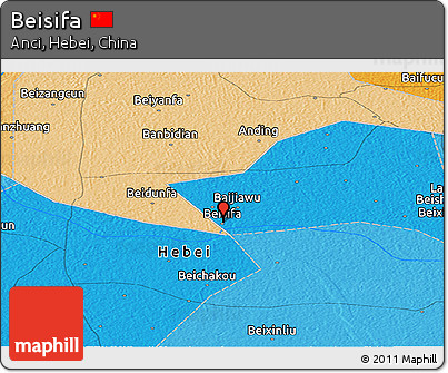Political Panoramic Map of Beisifa
