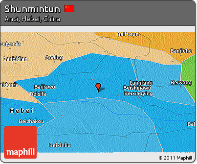Political Panoramic Map of Shunmintun
