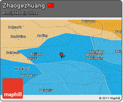 Political Panoramic Map of Zhaogezhuang