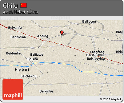 Shaded Relief Panoramic Map of Chilu