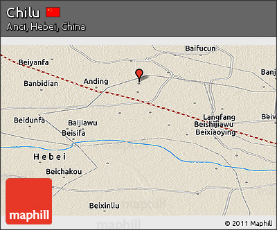 Shaded Relief Panoramic Map of Chilu