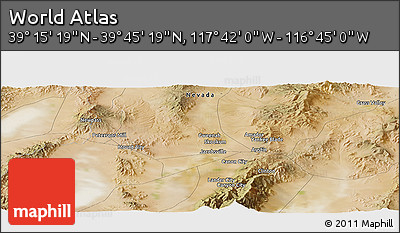 Satellite Panoramic Map of the Area around 39° 30' 19" N, 117° 13' 29" W