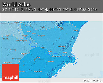 Political 3D Map of the Area around 39° 30' 19" N, 119° 4' 29" E