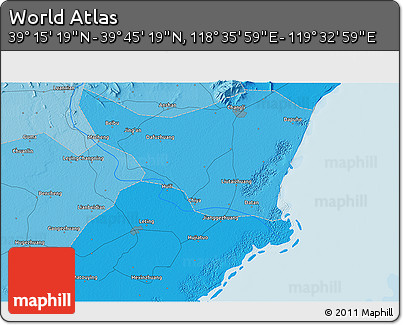 Political 3D Map of the Area around 39° 30' 19" N, 119° 4' 29" E