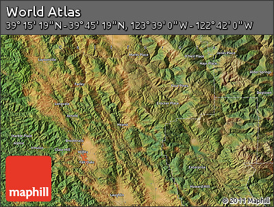 Satellite Map of the Area around 39° 30' 19" N, 123° 10' 30" W