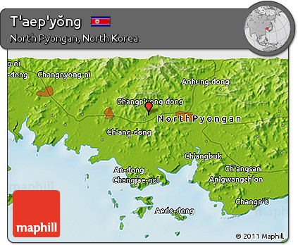 Physical 3D Map of T'aep'yŏng