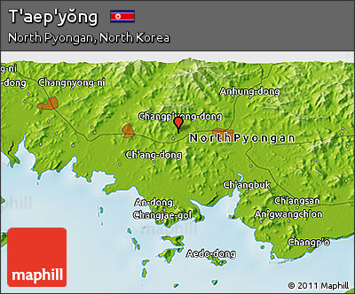 Physical 3D Map of T'aep'yŏng