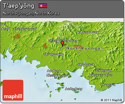 Physical 3D Map of T'aep'yŏng
