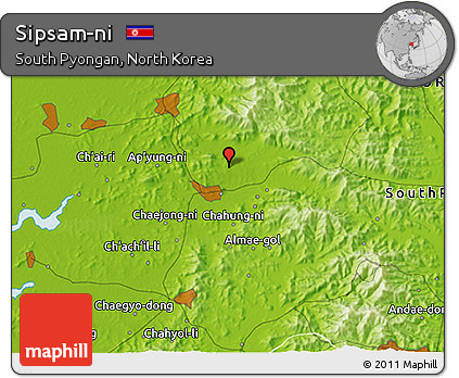 Physical 3D Map of Sipsam-ni