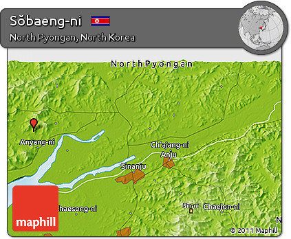 Physical 3D Map of Sŏbaeng-ni