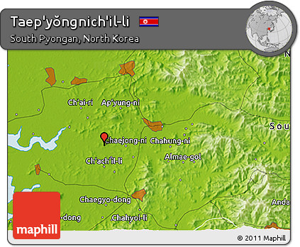Physical 3D Map of Taep'yŏngnich'il-li