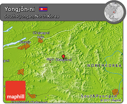 Physical 3D Map of Yongjŏn-ni
