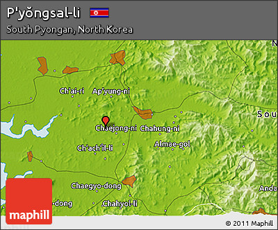 Physical 3D Map of P'yŏngsal-li