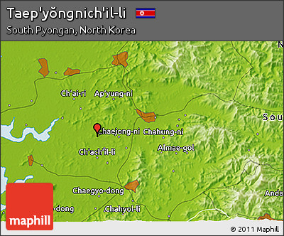 Physical 3D Map of Taep'yŏngnich'il-li