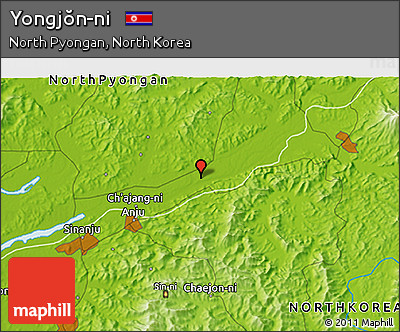 Physical 3D Map of Yongjŏn-ni