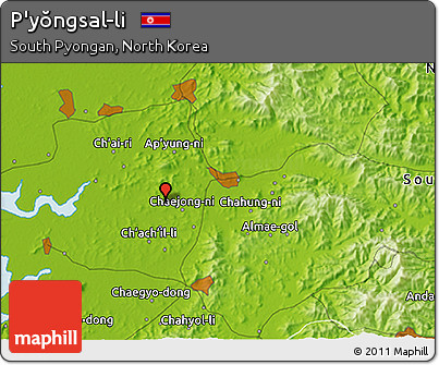 Physical 3D Map of P'yŏngsal-li