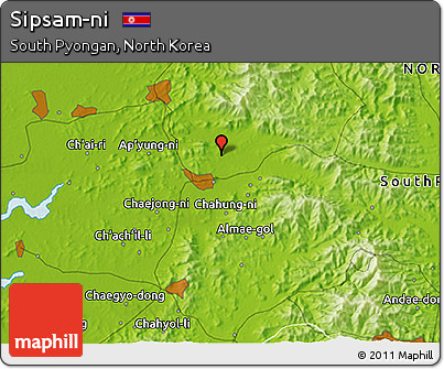 Physical 3D Map of Sipsam-ni