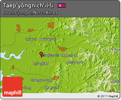 Physical 3D Map of Taep'yŏngnich'il-li