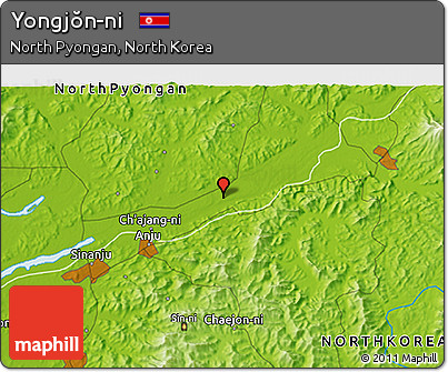 Physical 3D Map of Yongjŏn-ni