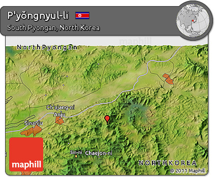 Satellite 3D Map of P'yŏngnyul-li