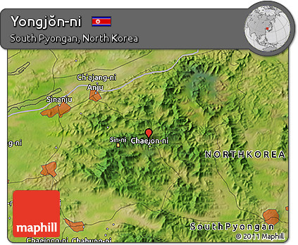 Satellite 3D Map of Yongjŏn-ni