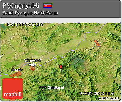 Satellite 3D Map of P'yŏngnyul-li