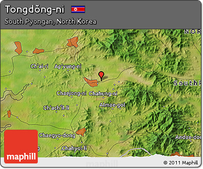 Satellite 3D Map of Tongdŏng-ni