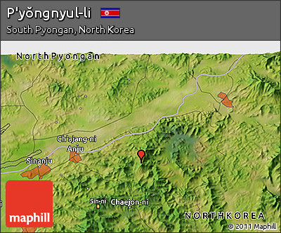Satellite 3D Map of P'yŏngnyul-li