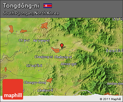 Satellite 3D Map of Tongdŏng-ni