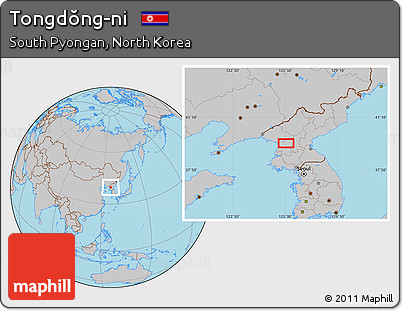 Gray Location Map of Tongdŏng-ni