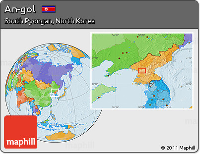 Political Location Map of An-gol