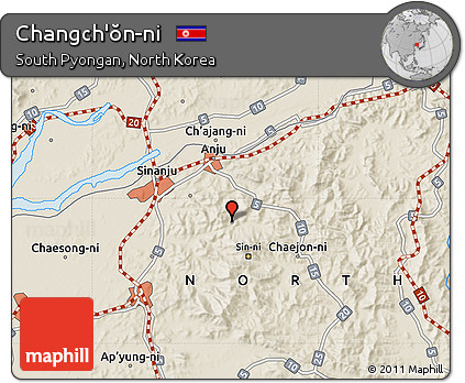 Shaded Relief Map of Changch'ŏn-ni