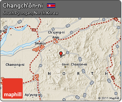 Shaded Relief Map of Changch'ŏn-ni