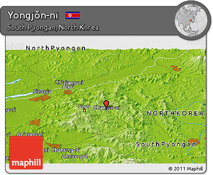 Physical Panoramic Map of Yongjŏn-ni