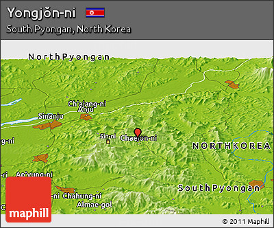 Physical Panoramic Map of Yongjŏn-ni