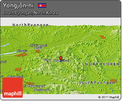 Physical Panoramic Map of Yongjŏn-ni