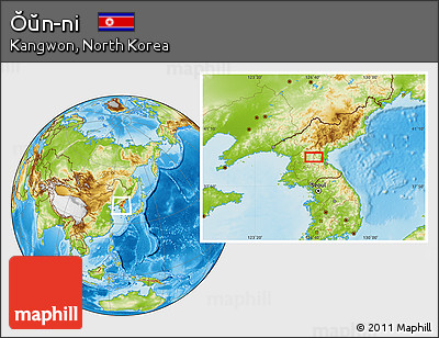 Physical Location Map of Ŏŭn-ni
